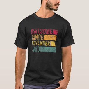T-shirt 41E Anniversaire 41 Ans Vintage Novembre 1980 M