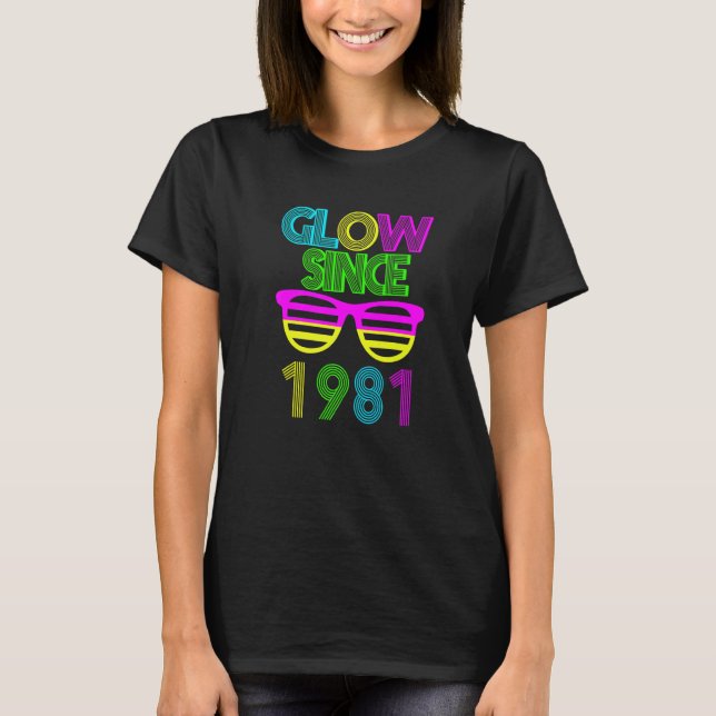 T-shirt 41e anniversaire Glow depuis 1981 Lunettes de sole (Devant)