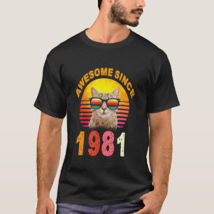 T-shirt 41e anniversaire Vintage Chat stupéfiant depuis 19