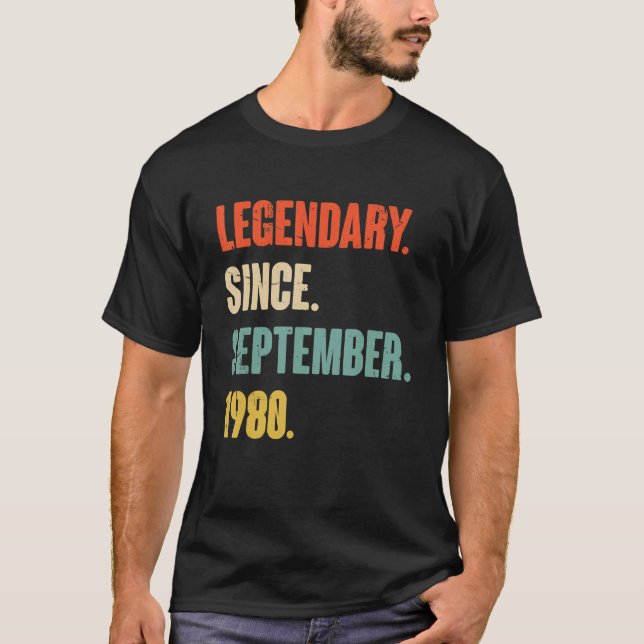 T-shirt 42 ans 42e anniversaire Légendaire depuis septembr (Devant)