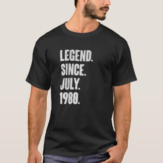 T-shirt 42 ans 42e anniversaire Légende depuis juillet 198