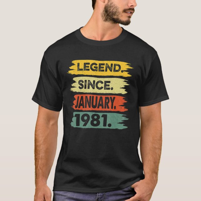 T-shirt 42 ans de légende depuis janvier 1981 42e naissanc (Devant)