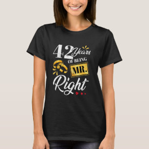 T-shirt 42 Ans D'Être M. Right Funny Couple Mariage A