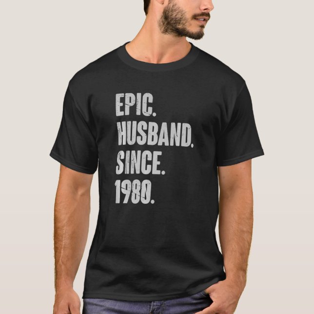 T-shirt 42 Wedding Anniversary For Him  Epic Husband Since (Devant)