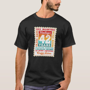 T-shirt 42E Anniversaire 42 Ans Timbre Postal Vintage B
