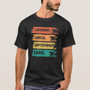 T-shirt 42e anniversaire Retro Légende Vintage depuis sept