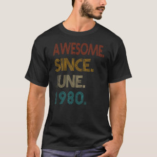 T-shirt 42e anniversaire stupéfiant depuis juin 1980 Vinta