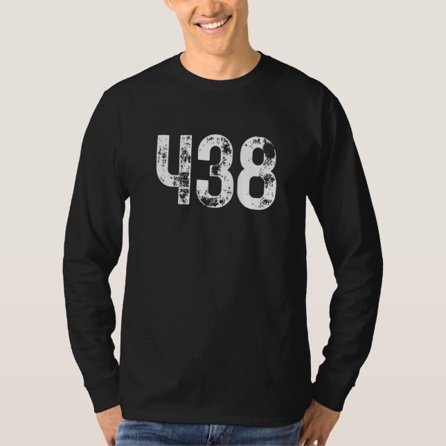 T-shirt 438 Area Code Montreal QC Mobile Telephone Area Co (Devant)