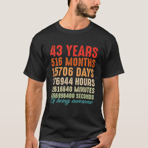 T-shirt 43 Ans Être Impressionnant 43E Anniversaire Hommes