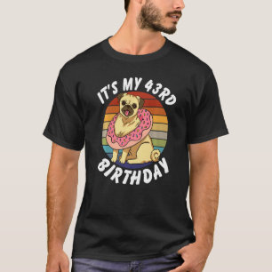 T-shirt 43 Ans Vieux Carlin drôle et Donut Retro Vintage 4