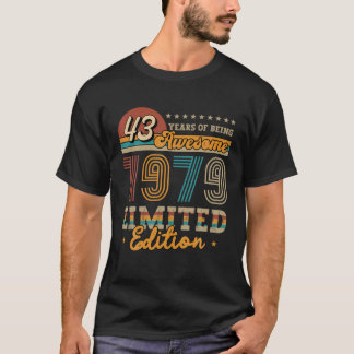 T-shirt 43 ans Vintage 1979 Edition Limitée Idée cadeau 4