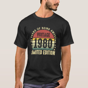 T-shirt 43 ans Vintage 1980 43e anniversaire