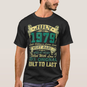 T-shirt 43 Ans Vintage Juillet 1979 Limited Edition 43r