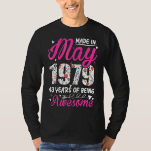 T-shirt 43e anniversaire extraordinaire depuis mai 1979 Fl