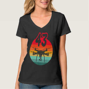 T-shirt 43e Anniversaire I Télécommande Rétro Drones Avec