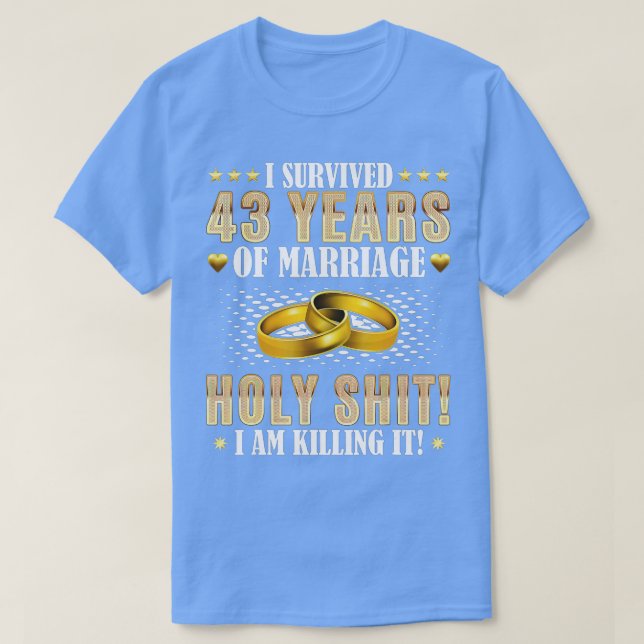 T-shirt 43e anniversaire Mariage Cadeaux 43 ans de mariage (Design devant)