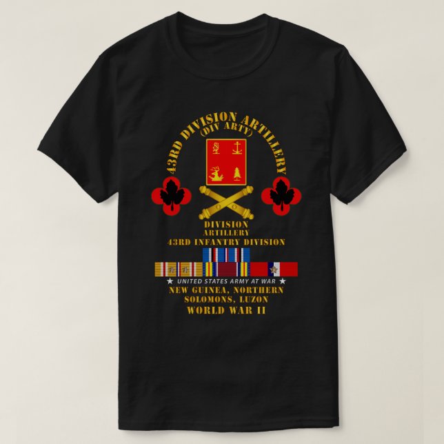 T-shirt 43e division Artillerie Nouvelle-Guinée Solomo du  (Design devant)