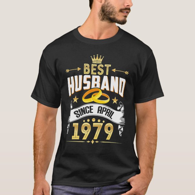 T-shirt 43rd Wedding Anniversary Best Husband Since 1979 (Devant)