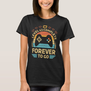 T-shirt 43th Wedding Anniversary Video Gamer Level 43 Comp