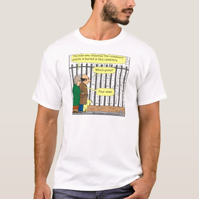 T-shirt 442 où l'inventeur de mots croisé est enterré ? (Devant)
