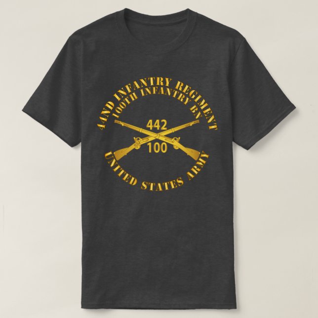 T-shirt 442e régiment d'infanterie 100e bataillon d'infant (Design devant)
