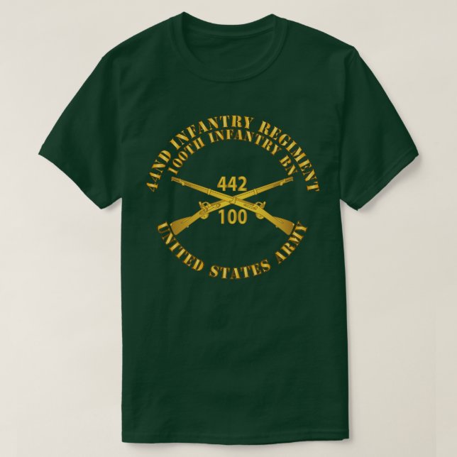 T-shirt 442e régiment d'infanterie 100e bataillon d'infant (Design devant)