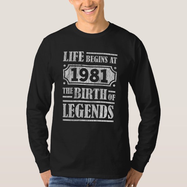 T-shirt 44 Ans 1981 Naissance De La Légende 44e Anniversai (Devant)