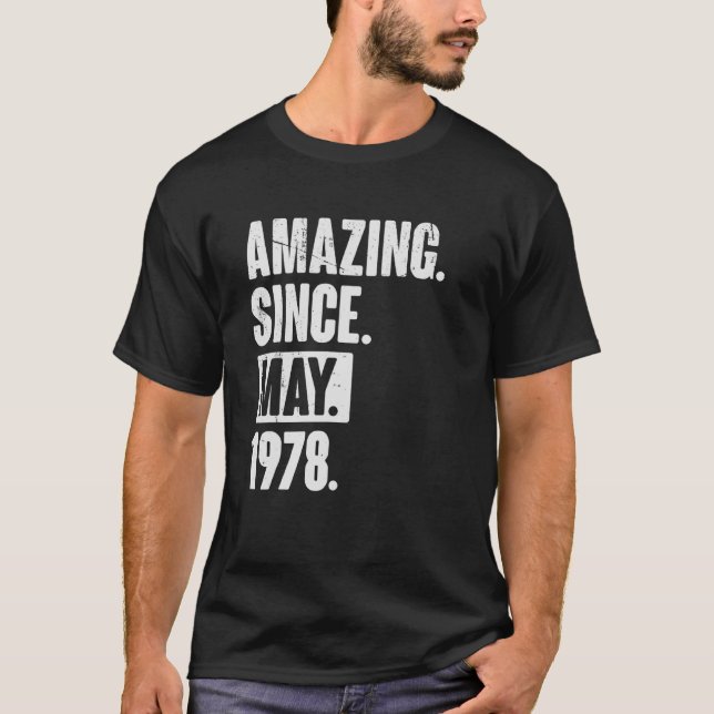 T-shirt 44 Ans 44 Ans Extraordinaire depuis mai 1978 (Devant)