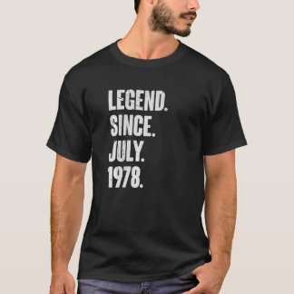 T-shirt 44 ans 44e anniversaire Légende depuis juillet 197