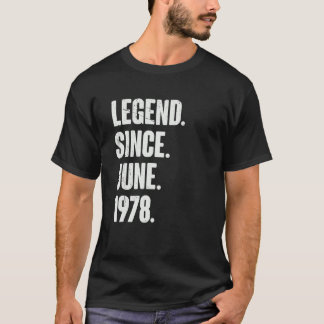 T-shirt 44 ans 44e anniversaire Légende depuis juin 1978