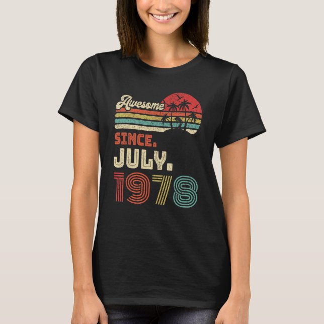 T-shirt 44 Ans Awesome Depuis Juillet 1978 44e Anniversair (Devant)