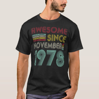 T-shirt 44 Ans Awesome Depuis Novembre 1978 44th Bir