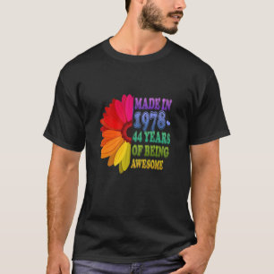T-shirt 44 Ans Floral Awesome Depuis 1978 Cadeaux 44E