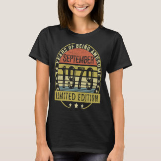 T-shirt 44 ans Vintage septembre 1979 44e anniversaire