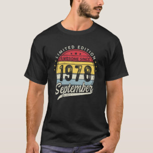 T-shirt 44 Years Old  Awesome Since September 1978 44th Bi