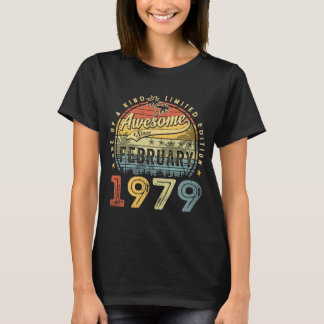 T-shirt 44e anniversaire Awesome depuis février 1979 44 An
