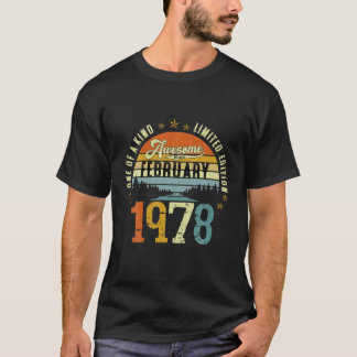 T-shirt 44E Anniversaire vintage Magnifique Depuis Février
