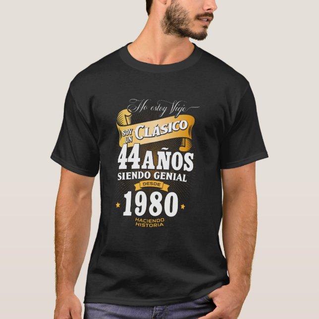 T-shirt 44e cadeau d'anniversaire pour Hommes en espagnol  (Devant)