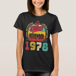 T-shirt 44ème anniversaire vintage stupéfiant depuis novem