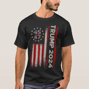 T-shirt 45 47 Donald Trump 2024 Élection du drapeau améric