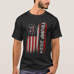 T-shirt 45 47 Donald Trump 2024 Élection du drapeau améric