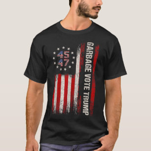 T-shirt 45 47 Élection Trump 2024 Drapeau américain Ordure