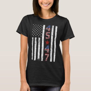 T-shirt 45 47 Inauguration du président Trump Usa Retro Tr
