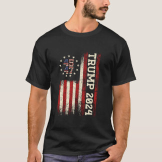T-shirt 45 47 Trump 2024 - Chemise du drapeau américain