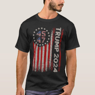 T-shirt 45 47 Trump 2024 - Drapeau américain