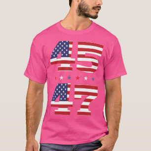 T-shirt 45 47 Trump Mens Drapeau Vintage américain Trump 2