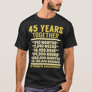 T-shirt 45 Anniversaire 45e Mariage Couples Cadeaux