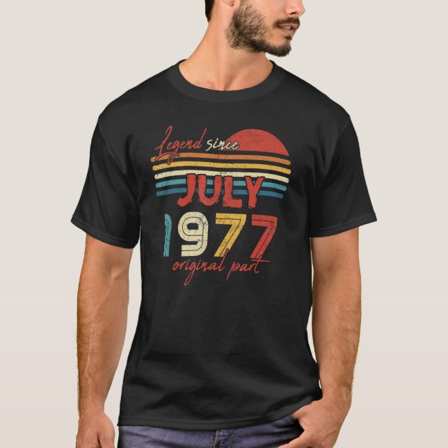 T-shirt 45 Anniversaire Légende depuis juillet 1977 Partie (Devant)