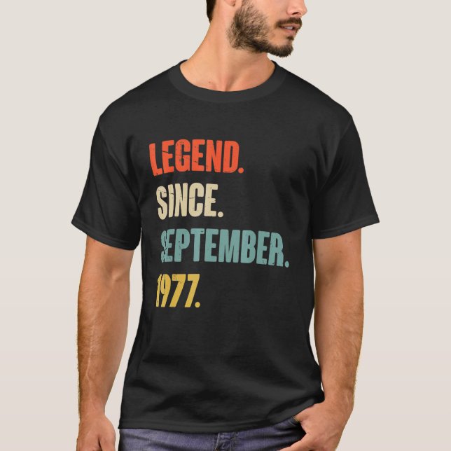T-shirt 45 ans 45e anniversaire Légende depuis septembre (Devant)