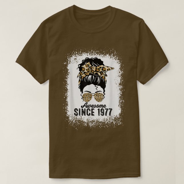 T-shirt 45 Ans Awesome depuis 1977 Leopard 45e Naissance (Design devant)
